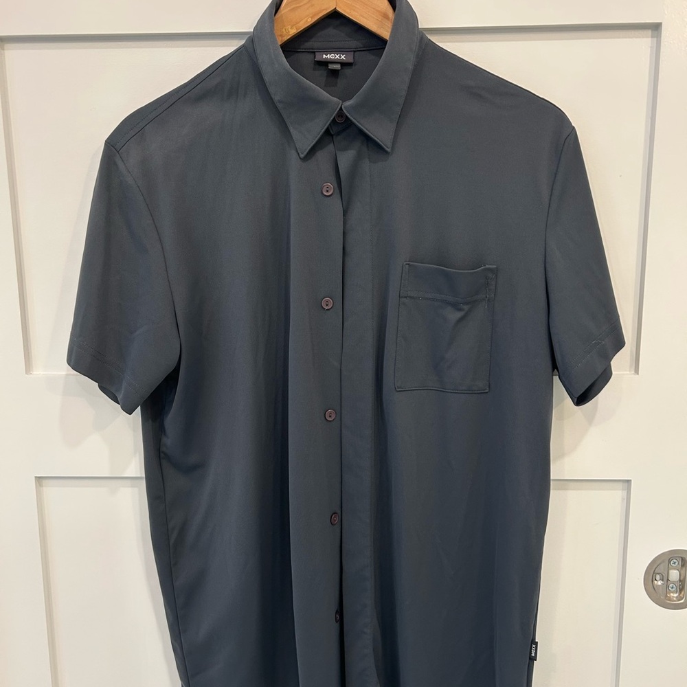 Mexx Charcoal Short Sleeve Button Down Shirt